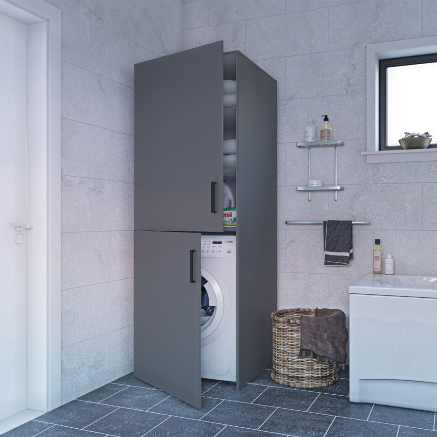 Ντουλάπα Πλυντηρίου Laundry Γκρι 70x68x190cm
