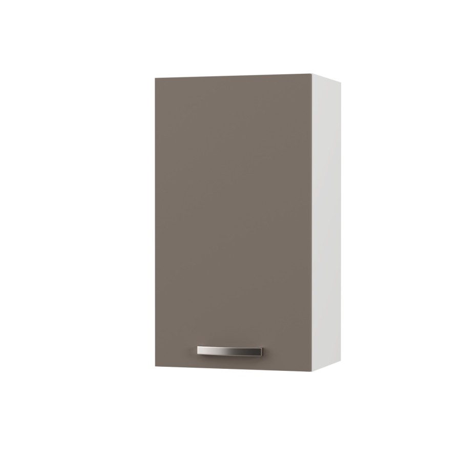 CHARLOTΤE Πάνω Ντουλάπι 40x30.5x71.8εκ με μεταλλικά χερούλια Μόκα