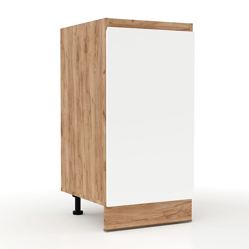 Επιδαπέδιο ντουλάπι κουζίνας Soft Λευκό με βελανιδιά Διαστάσεις 40x46,5x81,5εκ