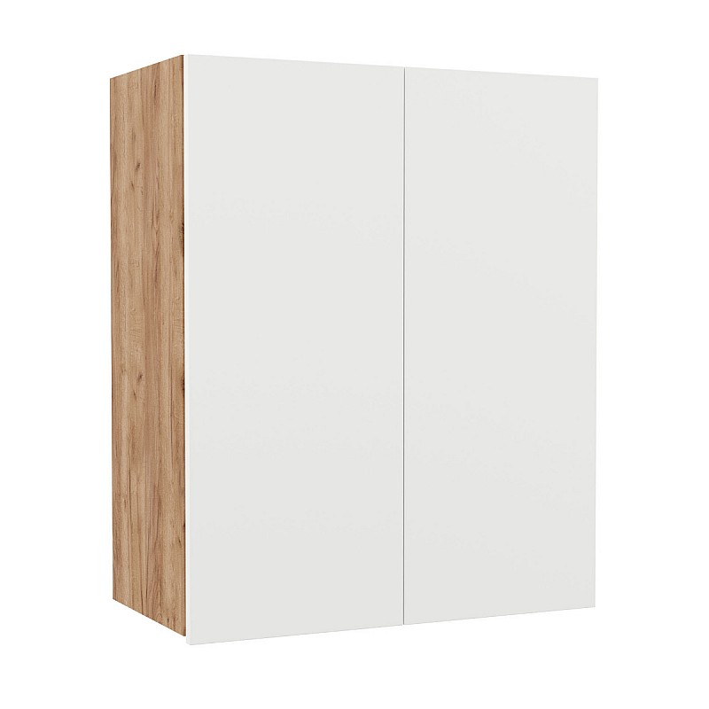 Επιτοίχιο ντουλάπι κουζίνας Soft Λευκό με βελανιδιά Διαστάσεις 60x30,5x72,8εκ