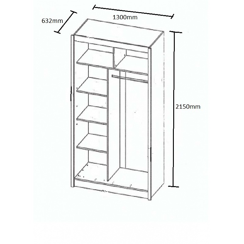 Ντουλάπα Δίφυλλη Ilona Sonoma 130x61x215εκ MDF Ντουλάπα Δίφυλλη Ilona Sonoma 130x61x215εκ MDF