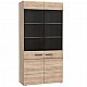 Βιτρίνα Δίφυλλη Solo 100x41x197cm Sonoma με Wenge και MDF Καμπυλωτό τελείωμα στις πόρτες