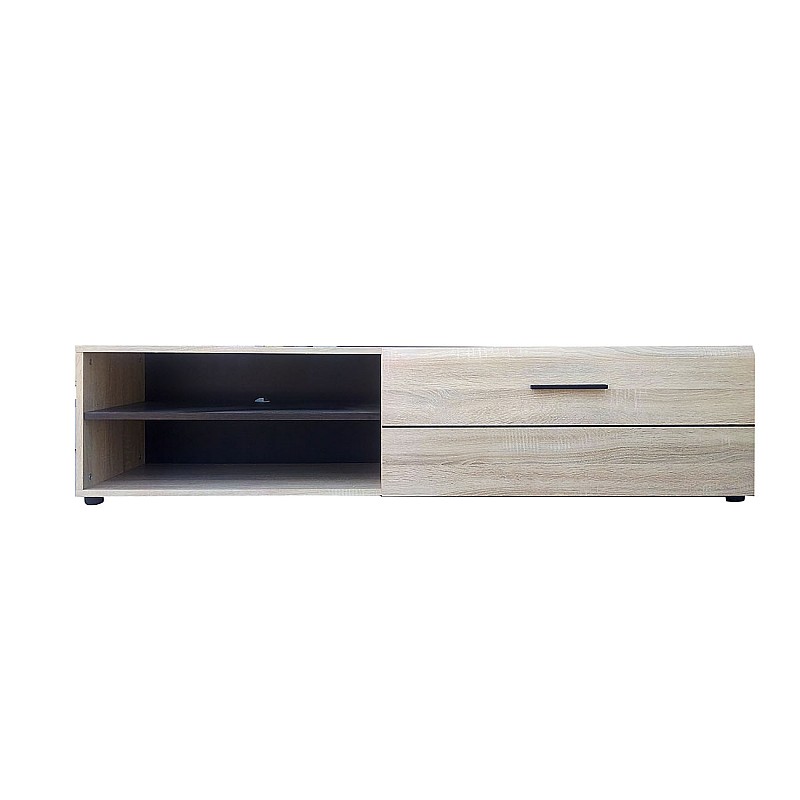 Έπιπλο TV Solo 163x41x38cm Sonoma με Wenge και MDF Καμπυλωτό τελείωμα στις πόρτες