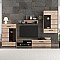 Σύνθεση Τηλεόρασης Solo 293x41x184cm Sonoma με Wenge MDF Καμπυλωτό τελείωμα