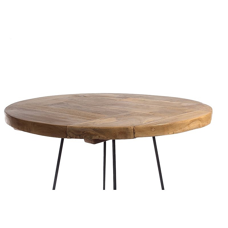 Τραπέζι μπαρ 80X80X110 ξύλινο με σιδερένια βάση Artekko 201-0351