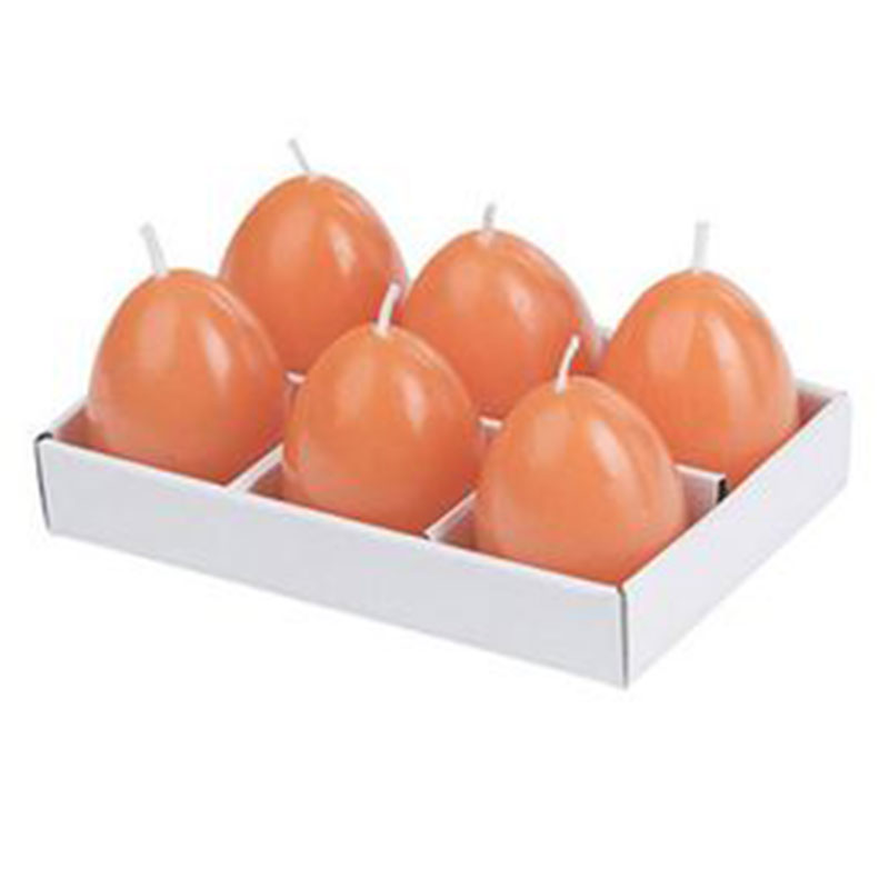 Κεριά σε σχήμα αυγό πορτοκαλί Σετ/6 Artekko 343-1019