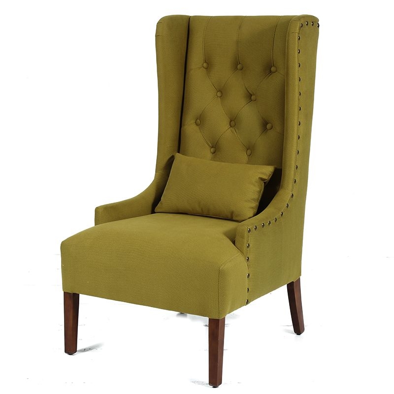 Καρέκλα με ψηλή πλάτη κίτρινο ύφασμα Artekko 36893-YELLOW