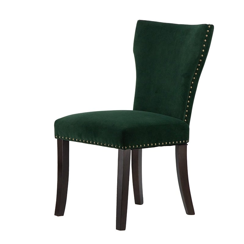 Πολυθρόνα - καρέκλα με καπιτονέ ύφασμα και ξύλινο σκελετό Artekko 48581-GREE