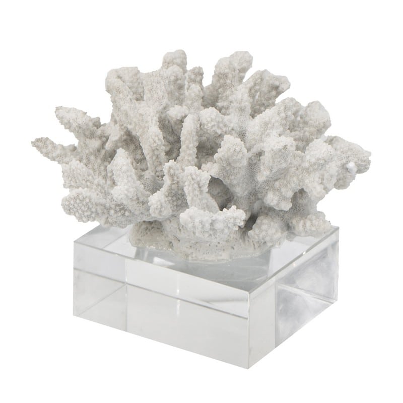 Διακοσμητικό Επιτραπέζιο Κοράλι σε Λευκό Χρώμα (21,09x19,05x16) Artekko 70303