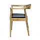 Πολυθρόνα ξύλινη γκρι πατίνα με κάθισμα τεχνόδερμα Artekko 715-3109
