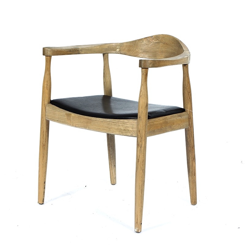 Πολυθρόνα ξύλινη γκρι πατίνα με κάθισμα τεχνόδερμα Artekko 715-3109