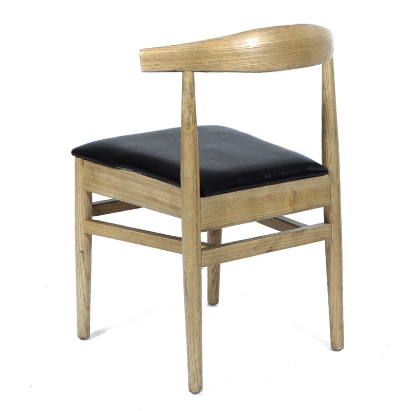 Καρέκλα ξύλινη γκρι πατίνα με κάθισμα τεχνόδερμα Artekko 715-3110