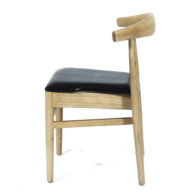 Καρέκλα ξύλινη γκρι πατίνα με κάθισμα τεχνόδερμα Artekko 715-3110