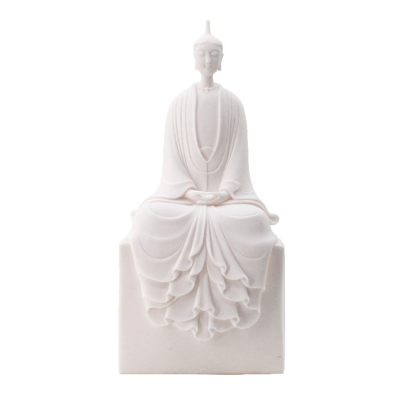 Άγαλμα καθήμενης γυναικείας μορφής, λευκού χρώματος - διαστάσεων 22.5Χ14Χ47.5 CM [μαρμαρόσκονη/ρητίνη] Artekko 77355