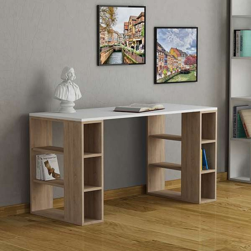 Γραφείο 140x60x75 ξύλινο με  ράφια  COLMAR Artekko 783-0055