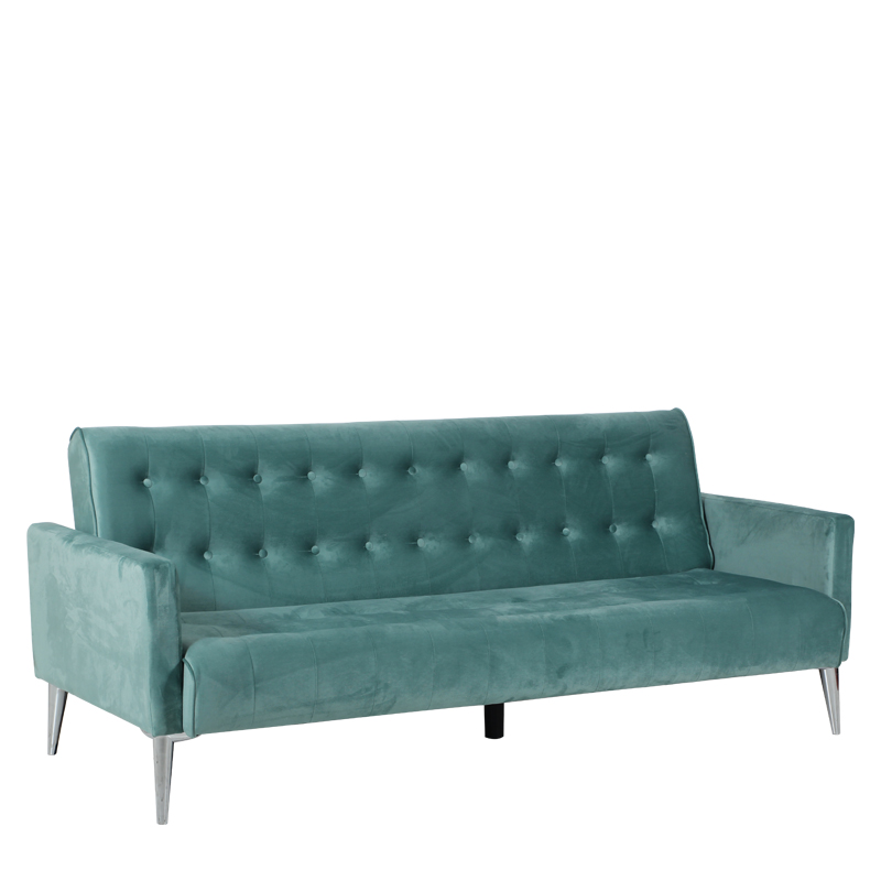 Καναπές κρεβάτι τριθέσιος 200x79x74 British Click-Clack ύφασμα χρώμα V-18 και ΙΝΟΧ πόδια Artekko 783-4108