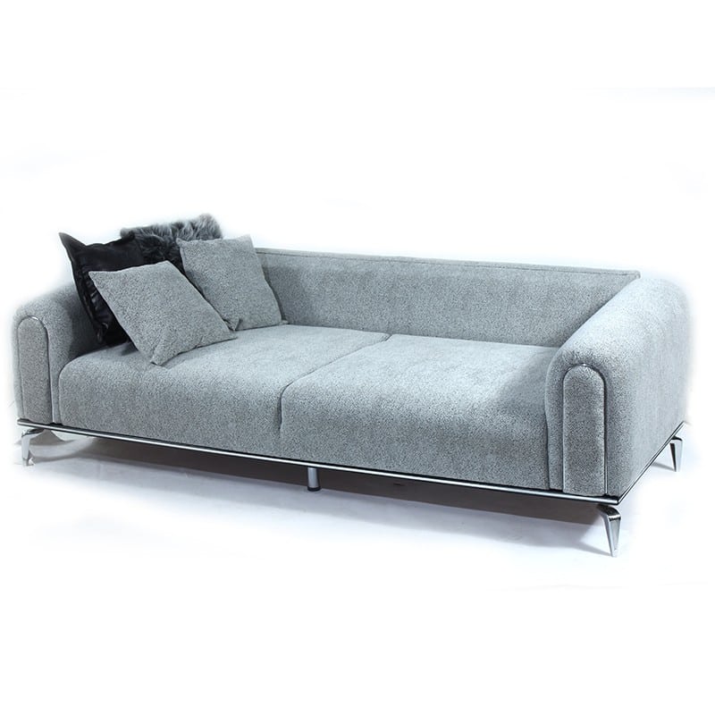 Καναπές κρεβάτι τριθέσιος IKON μεταλλικά πόδια inox -  χρώμα 426 (μαξιλάρια 2x426 / 2x1511) Artekko 783-9006