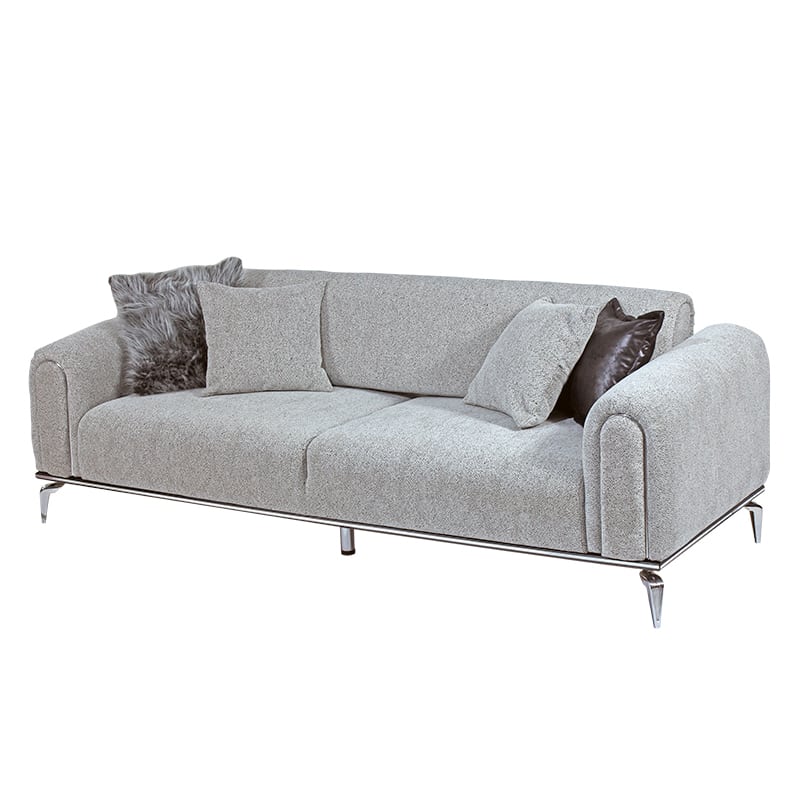 Καναπές κρεβάτι τριθέσιος IKON μεταλλικά πόδια inox -  χρώμα 426 (μαξιλάρια 2x426 / 2x1511) Artekko 783-9006