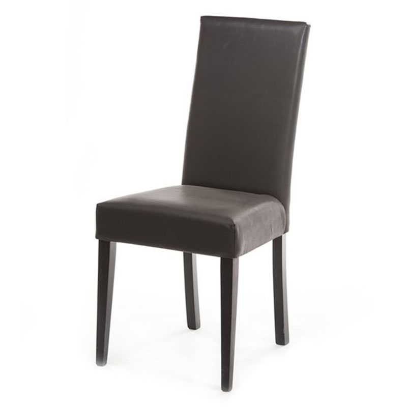 Καρέκλα σαλονιού ντυμένη με δέρμα και ξύλινα πόδια "Othon" Artekko 793-1002