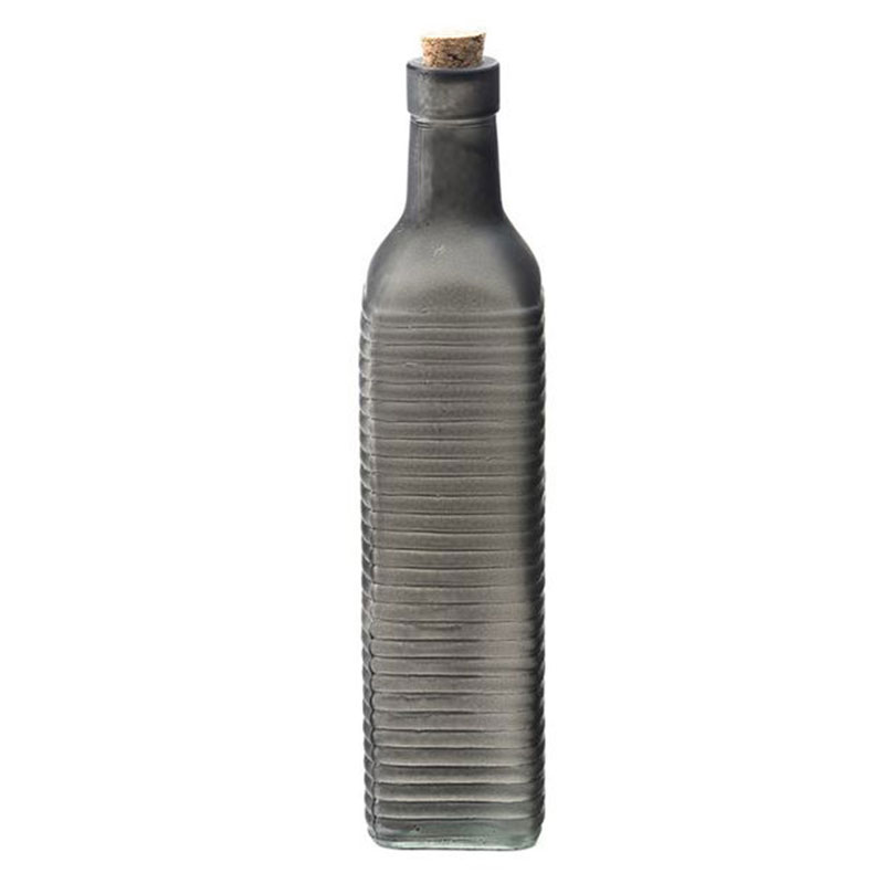 Μπουκάλι γυάλινο με γκρι ρίγες Artekko 915-2068