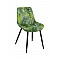 Καρέκλα τραπεζαρίας με καπιτονέ ανοιχτό πράσινο "φύλλα" κάθισμα-Μεταλλικά μαύρα πόδια [51,5Χ58Χ82CM] Artekko 997-0023
