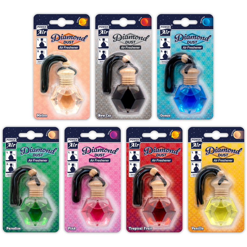 Αρωματικό Αυτοκινήτου Κρεμαστό Μπουκαλάκι Diamond Dust 9 ml Power Air - BLUE OCEAN