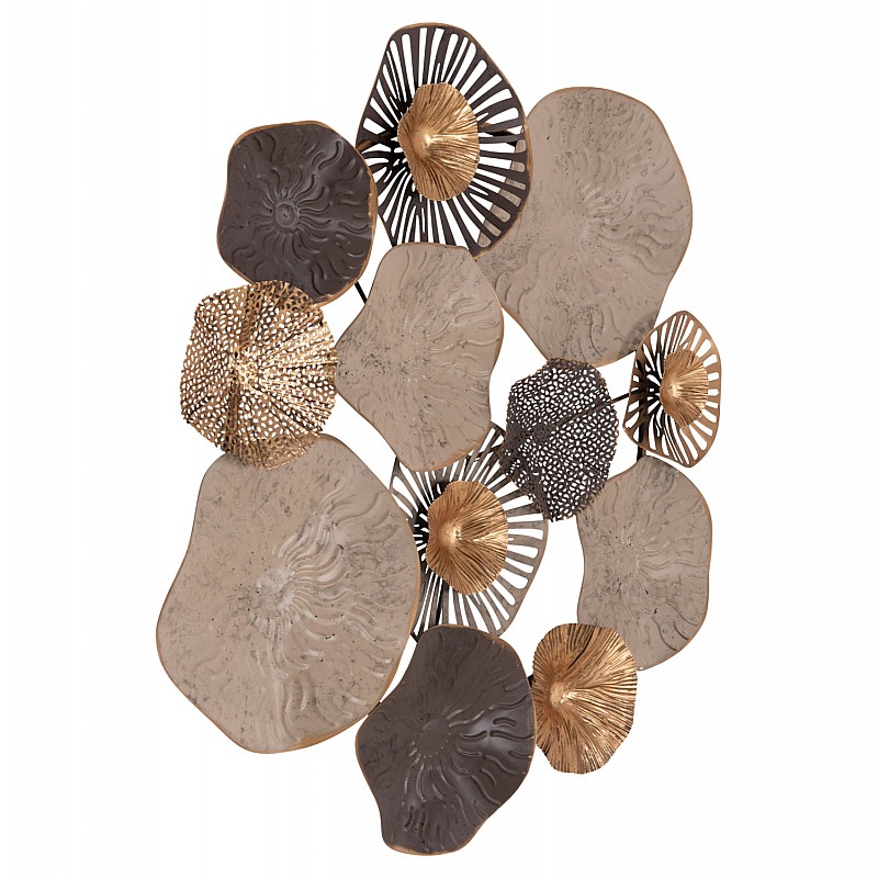 ΜΕΤΑΛΛΙΚΟ ΔΙΑΚΟΣΜΗΤΙΚΟ ΤΟΙΧΟΥ HM7163 ΚΑΦΕ ΕΚΡΟΥ ΧΡΥΣΟ 69x8x69Y εκ.