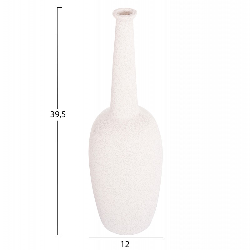 ΕΠΙΤΡΑΠΕΖΙΟ ΚΕΡΑΜΙΚΟ ΔΙΑΚΟΣΜΗΤΙΚΟ ELENDIL HM4591.01 ΥΠΟΛΕΥΚΟ ΚΡΥΣΤΑΛΛΙΚΟ Φ12x39.5Υεκ