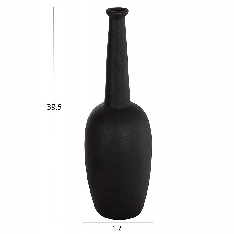 ΕΠΙΤΡΑΠΕΖΙΟ ΚΕΡΑΜΙΚΟ ΔΙΑΚΟΣΜΗΤΙΚΟ ELENDIL HM4591.02 ΜΑΥΡΟ ΜΑΤ Φ12x39.5Υεκ