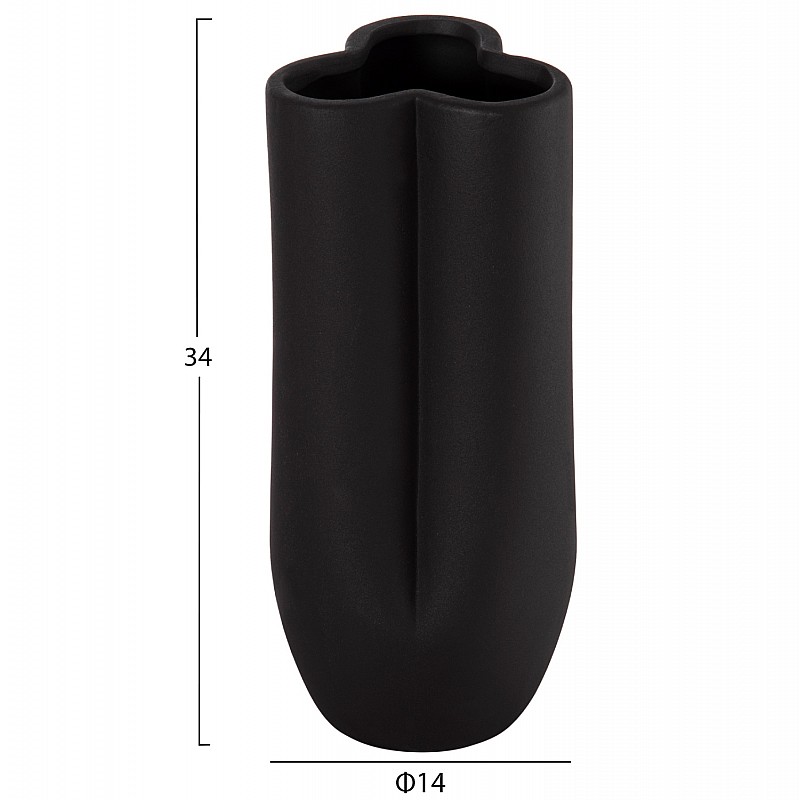 ΕΠΙΤΡΑΠΕΖΙΟ ΚΕΡΑΜΙΚΟ ΔΙΑΚΟΣΜΗΤΙΚΟ GLAΖΕ HM4611.02 ΜΑΥΡΟ ΜΑΤ Φ14x34Υ εκ.