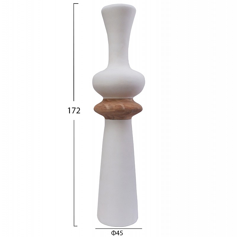 ΔΙΑΚΟΣΜΗΤΙΚΟ ΒΑΖΟ ΔΑΠΕΔΟΥ NEBULA HM4660.02L FIBER CEMENT ΛΕΥΚΟ--ΞΥΛΟ ΤΕΑΚ Φ45x172Υεκ