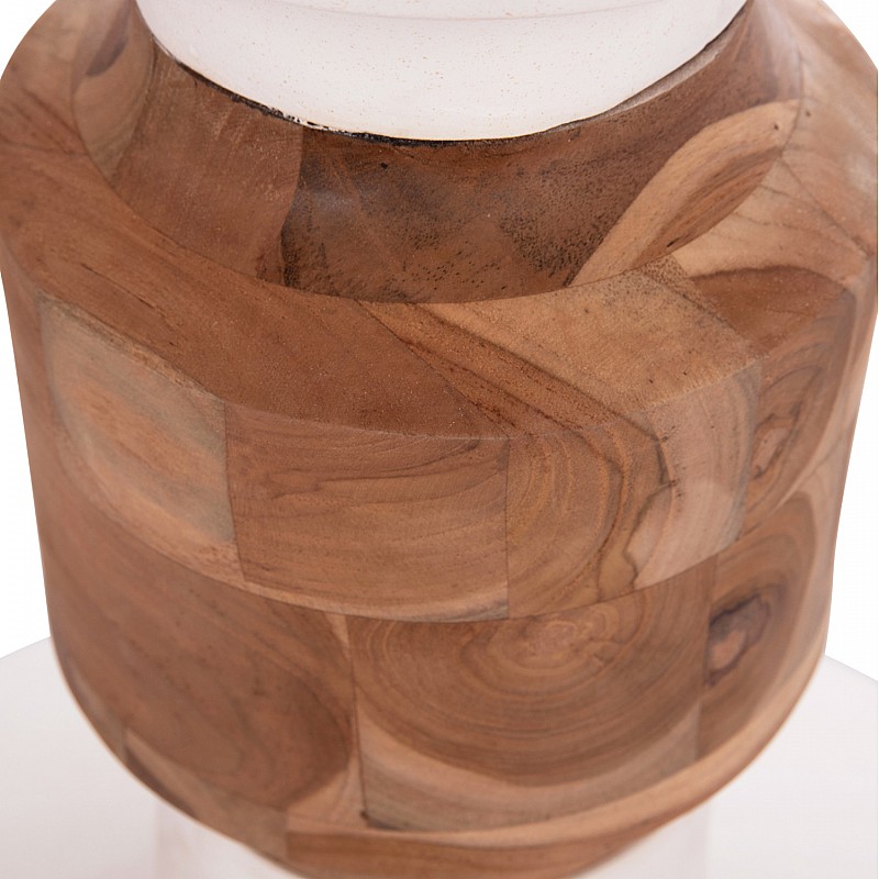 ΔΙΑΚΟΣΜΗΤΙΚΟ ΒΑΖΟ ΔΑΠΕΔΟΥ NEBULA HM4661.02 FIBER CEMENT ΛΕΥΚΟ--ΞΥΛΟ ΤΕΑΚ Φ60x115Υεκ.