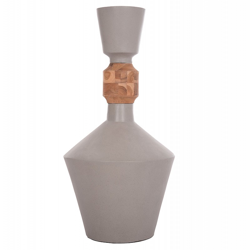 ΔΙΑΚΟΣΜΗΤΙΚΟ ΒΑΖΟ ΔΑΠΕΔΟΥ NEBULA HM4661.03 FIBER CEMENT ΓΚΡΙ--ΞΥΛΟ ΤΕΑΚ Φ60x115Υεκ.