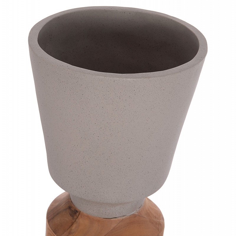 ΔΙΑΚΟΣΜΗΤΙΚΟ ΒΑΖΟ ΔΑΠΕΔΟΥ NEBULA HM4661.03 FIBER CEMENT ΓΚΡΙ--ΞΥΛΟ ΤΕΑΚ Φ60x115Υεκ.