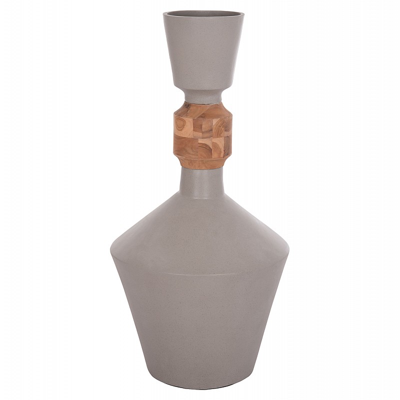 ΔΙΑΚΟΣΜΗΤΙΚΟ ΒΑΖΟ ΔΑΠΕΔΟΥ NEBULA HM4661.03 FIBER CEMENT ΓΚΡΙ--ΞΥΛΟ ΤΕΑΚ Φ60x115Υεκ.