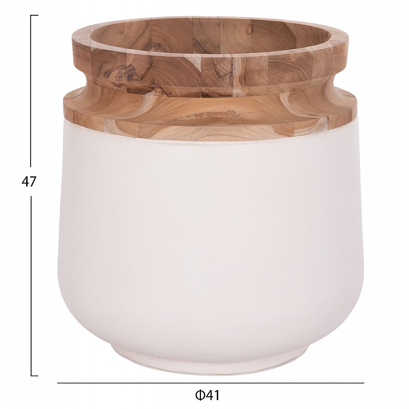 ΔΙΑΚΟΣΜΗΤΙΚΟ ΒΑΖΟ ΔΑΠΕΔΟΥ LINTER HM4662.02L FIBER CEMENT ΛΕΥΚΟ--ΞΥΛΟ ΤΕΑΚ Φ41x47Υεκ. ΔΙΑΚΟΣΜΗΤΙΚΟ ΒΑΖΟ ΔΑΠΕΔΟΥ LINTER HM4662.02L FIBER CEMENT ΛΕΥΚΟ--ΞΥΛΟ ΤΕΑΚ Φ41x47Υεκ.
