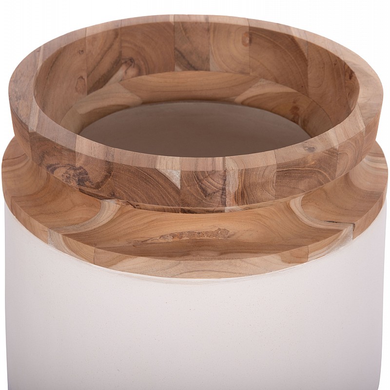 ΔΙΑΚΟΣΜΗΤΙΚΟ ΒΑΖΟ ΔΑΠΕΔΟΥ LINTER HM4662.02L FIBER CEMENT ΛΕΥΚΟ--ΞΥΛΟ ΤΕΑΚ Φ41x47Υεκ.