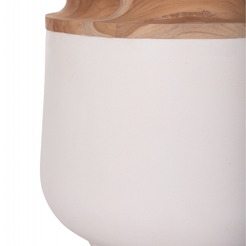 ΔΙΑΚΟΣΜΗΤΙΚΟ ΒΑΖΟ ΔΑΠΕΔΟΥ LINTER HM4662.02L FIBER CEMENT ΛΕΥΚΟ--ΞΥΛΟ ΤΕΑΚ Φ41x47Υεκ.