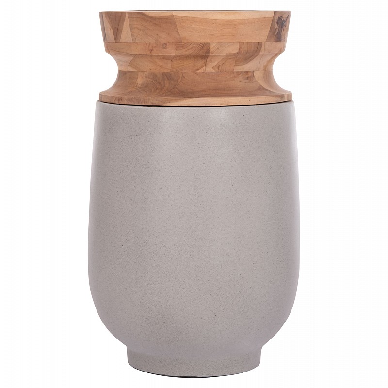 ΔΙΑΚΟΣΜΗΤΙΚΟ ΒΑΖΟ ΔΑΠΕΔΟΥ LINTER HM4662.03S FIBER CEMENT ΓΚΡΙ--ΞΥΛΟ ΤΕΑΚ Φ34x60Υεκ.