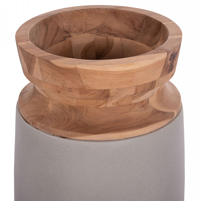 ΔΙΑΚΟΣΜΗΤΙΚΟ ΒΑΖΟ ΔΑΠΕΔΟΥ LINTER HM4662.03S FIBER CEMENT ΓΚΡΙ--ΞΥΛΟ ΤΕΑΚ Φ34x60Υεκ.