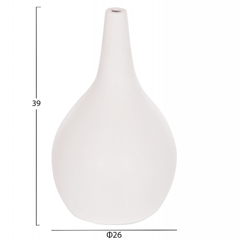 ΕΠΙΤΡΑΠΕΖΙΟ ΔΙΑΚΟΣΜΗΤΙΚΟ ΒΑΖΟ DENI HM4663.02L FIBER CEMENT ΣΕ ΛΕΥΚΟ--Φ26x39Υεκ