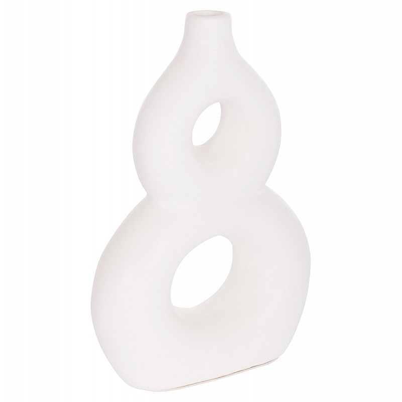 ΕΠΙΤΡΑΠΕΖΙΟ ΔΙΑΚΟΣΜΗΤΙΚΟ ΒΑΖΟ FIORIN HM4666.02S ΤΕΡΑΚΟΤΑ ΣΕ ΛΕΥΚΟ--21x7.5x31Υεκ.