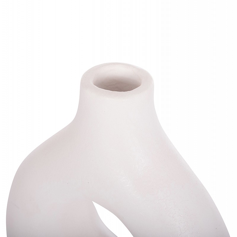 ΕΠΙΤΡΑΠΕΖΙΟ ΔΙΑΚΟΣΜΗΤΙΚΟ ΒΑΖΟ FIORIN HM4666.02S ΤΕΡΑΚΟΤΑ ΣΕ ΛΕΥΚΟ--21x7.5x31Υεκ.