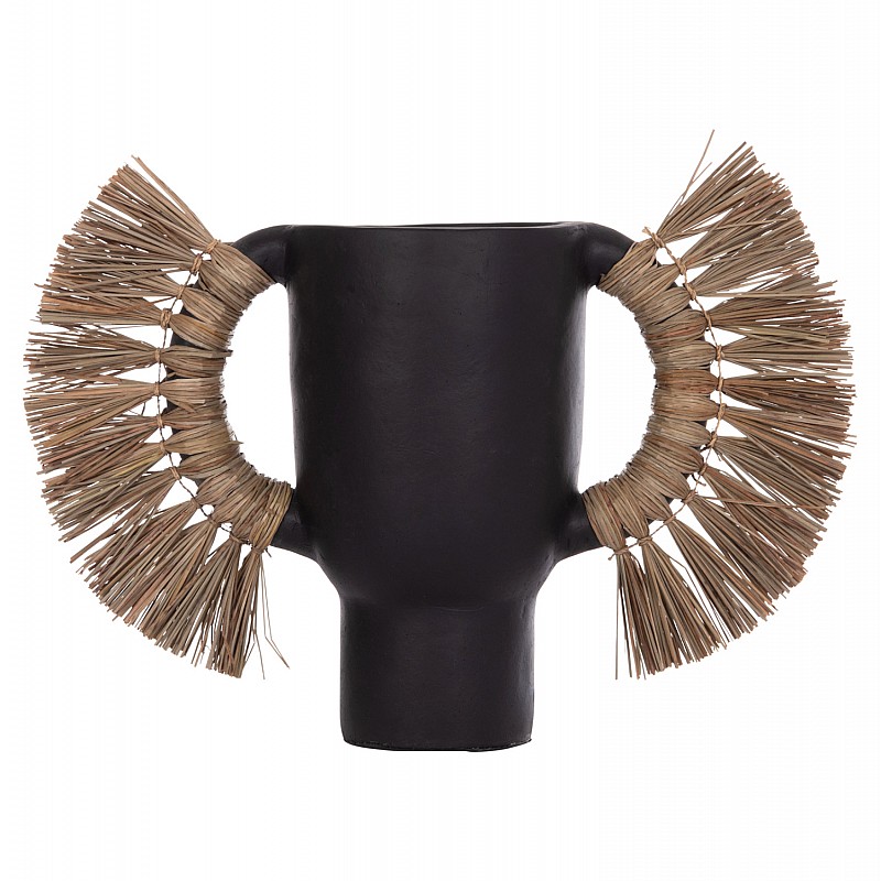 ΕΠΙΤΡΑΠΕΖΙΟ ΔΙΑΚΟΣΜΗΤΙΚΟ ΒΑΖΟ ALICA HM4668.01L ΜΑΥΡΗ ΤΕΡΑΚΟΤΑ & GRASS--64x22x38Υεκ