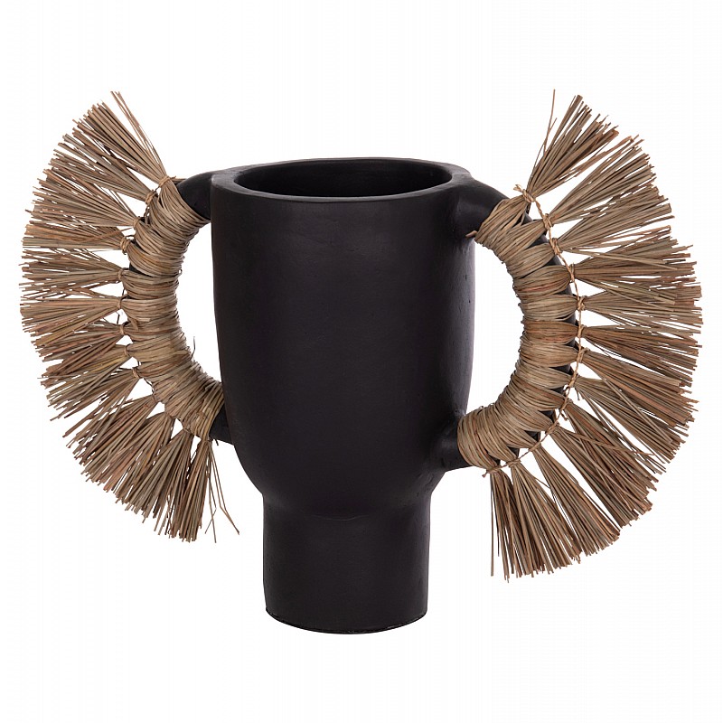 ΕΠΙΤΡΑΠΕΖΙΟ ΔΙΑΚΟΣΜΗΤΙΚΟ ΒΑΖΟ ALICA HM4668.01L ΜΑΥΡΗ ΤΕΡΑΚΟΤΑ & GRASS--64x22x38Υεκ