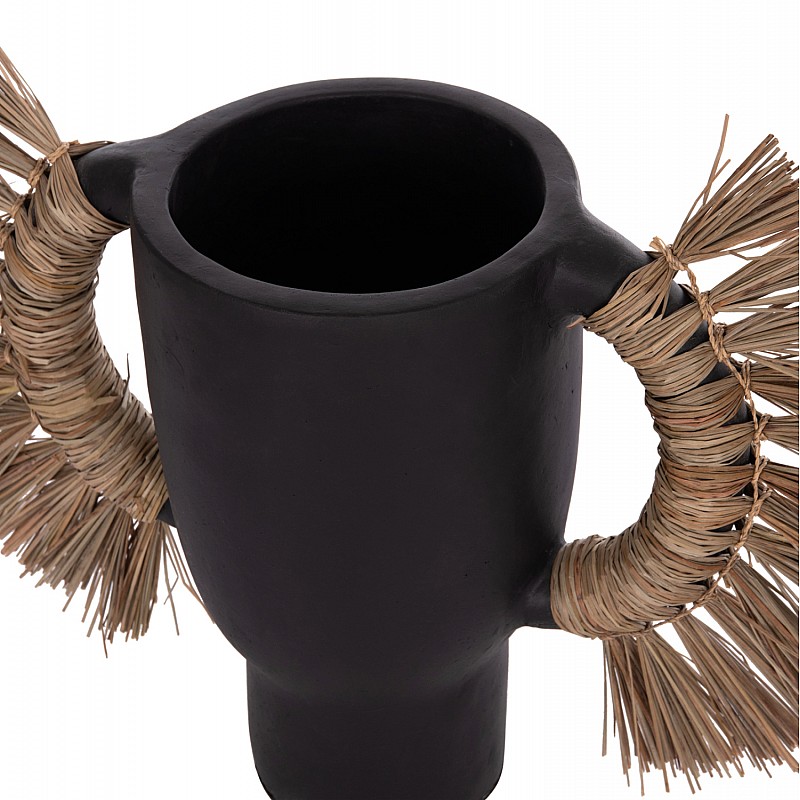 ΕΠΙΤΡΑΠΕΖΙΟ ΔΙΑΚΟΣΜΗΤΙΚΟ ΒΑΖΟ ALICA HM4668.01L ΜΑΥΡΗ ΤΕΡΑΚΟΤΑ & GRASS--64x22x38Υεκ