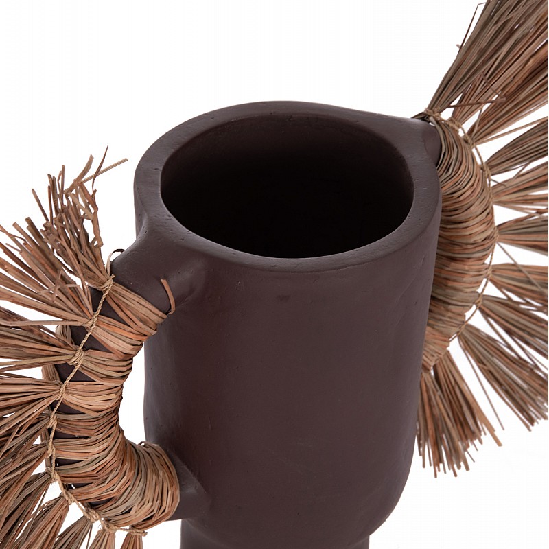 ΕΠΙΤΡΑΠΕΖΙΟ ΔΙΑΚΟΣΜΗΤΙΚΟ ΒΑΖΟ ALICA HM4668.07S ΣΟΚΟΛΑΤΙ ΤΕΡΑΚΟΤΑ & GRASS--55x19x34Υεκ