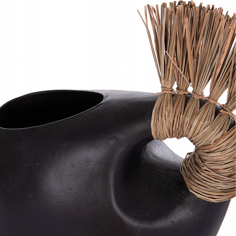 ΕΠΙΤΡΑΠΕΖΙΟ ΔΙΑΚΟΣΜΗΤΙΚΟ ALICA2 HM4671.01 ΜΑΥΡΗ ΤΕΡΑΚΟΤΑ & GRASS--44x18x50Υεκ.