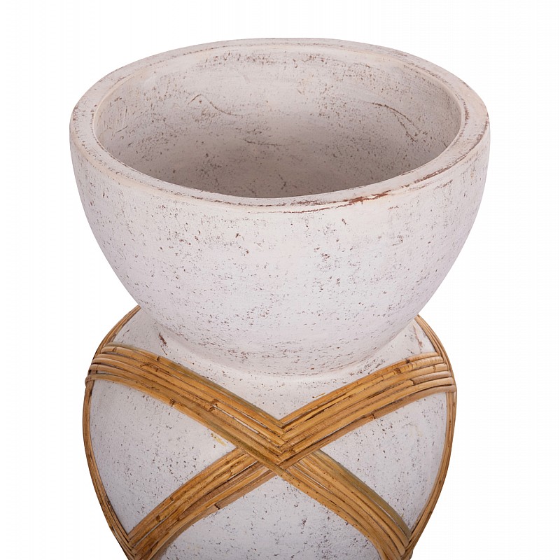 ΔΙΑΚΟΣΜΗΤΙΚΟ ΒΑΖΟ ΔΑΠΕΔΟΥ MAYNARD HM4672.02L TERRACOTTA ΛΕΥΚΟ--RATTAN Φ32x62.5Υεκ. ΔΙΑΚΟΣΜΗΤΙΚΟ ΒΑΖΟ ΔΑΠΕΔΟΥ MAYNARD HM4672.02L TERRACOTTA ΛΕΥΚΟ--RATTAN Φ32x62.5Υεκ.
