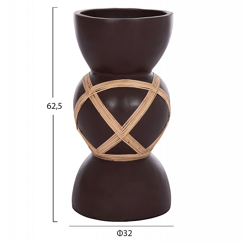 ΔΙΑΚΟΣΜΗΤΙΚΟ ΒΑΖΟ ΔΑΠΕΔΟΥ MAYNARD HM4672.07L TERRACOTTA ΣΟΚΟΛΑΤΙ-RATTAN Φ32x62.5Υεκ ΔΙΑΚΟΣΜΗΤΙΚΟ ΒΑΖΟ ΔΑΠΕΔΟΥ MAYNARD HM4672.07L TERRACOTTA ΣΟΚΟΛΑΤΙ-RATTAN Φ32x62.5Υεκ